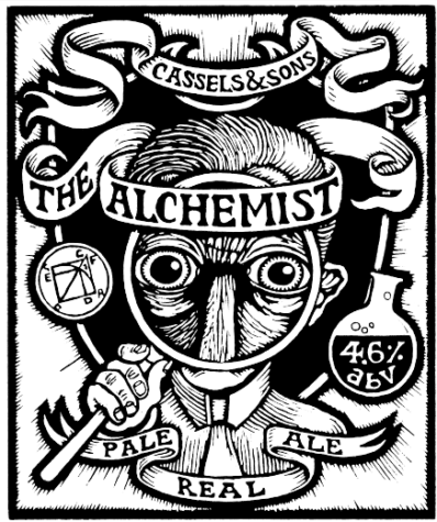 Cassels The Alchemist real ale tap beer badge